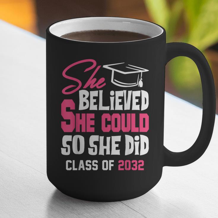 Class Of 2032 She Believed She Could Kids Graduation T-Shirt Graphic Print Coffee Mug