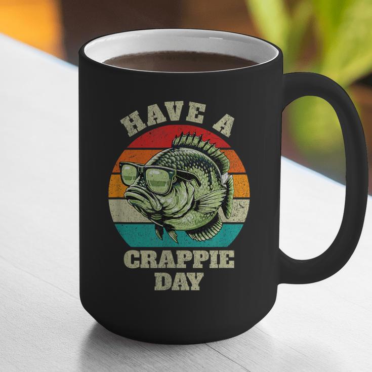 Have A Crappie Day Retro Fishing Sarcastic Dad Graphic Print Coffee Mug
