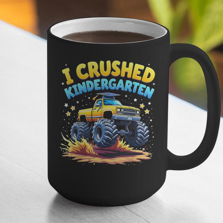 I Crushed Kindergarten Monster Truck Graduation Boys Kids Graphic Print Coffee Mug