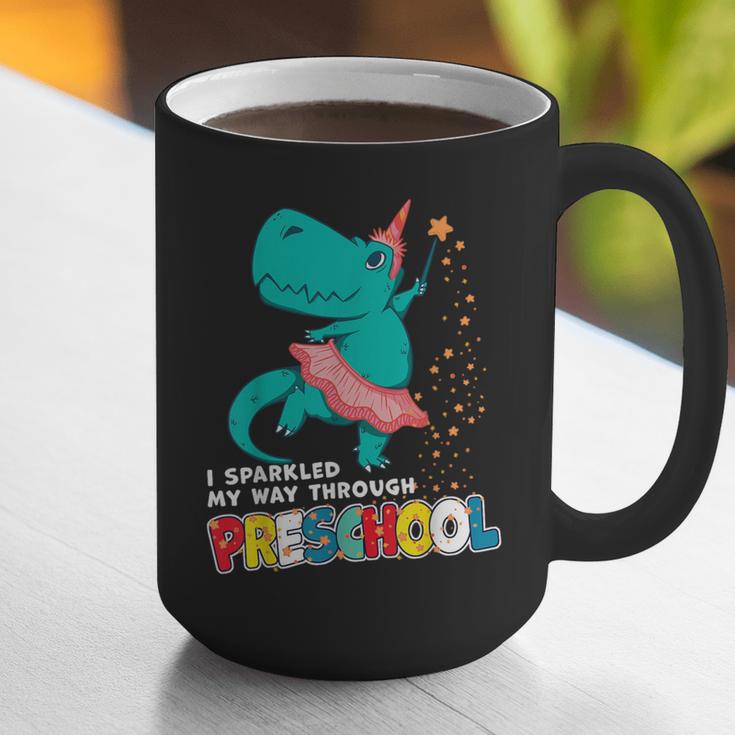 Cute Magical Ballerina Dino Unicorn Preschool Graduation Graphic Print Coffee Mug