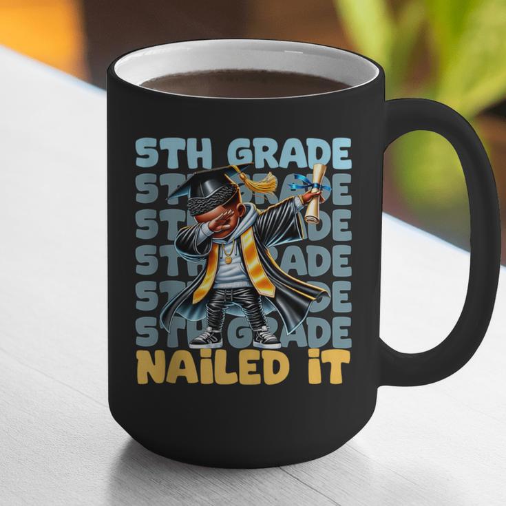 Dabbing Graduation Boy 5th Grade Nailed It Class Of 2025 Graphic Print Coffee Mug