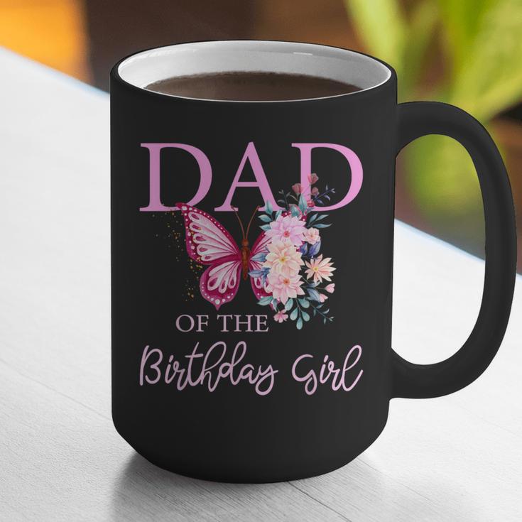 Dad 1st First Birthday Matching Family Butterfly Floral Graphic Print Coffee Mug