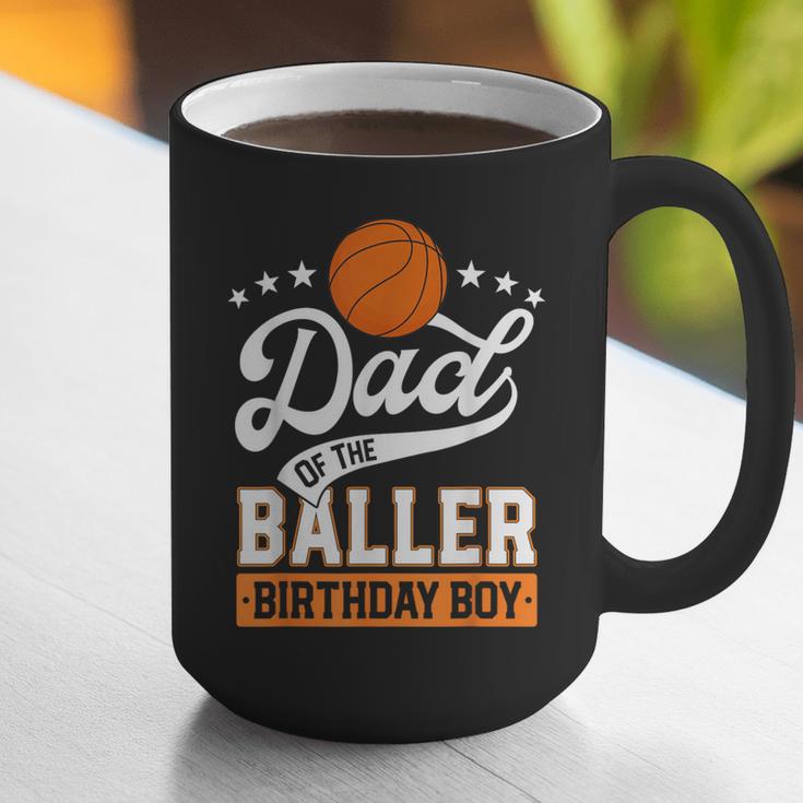 Dad Of The Baller Birthday Boy Basketball Themed Party Graphic Print Coffee Mug