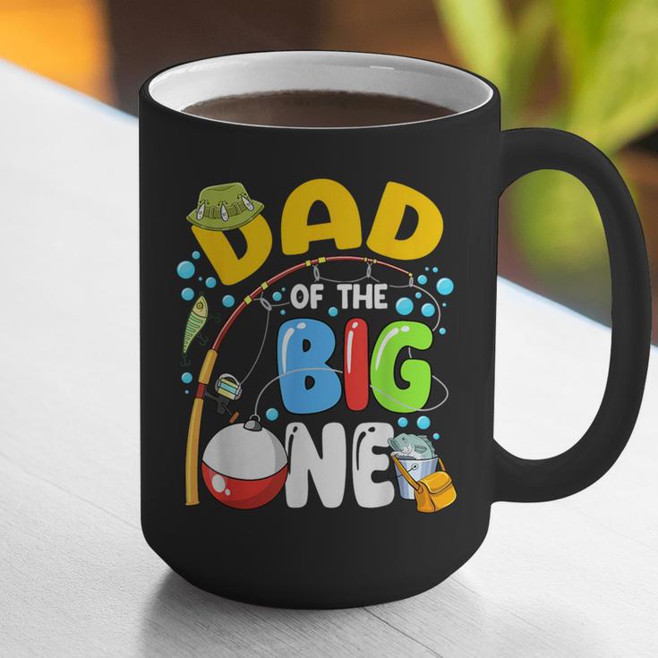 Dad Of The Big One Fishing Birthday Boy Family Party Graphic Print Coffee Mug