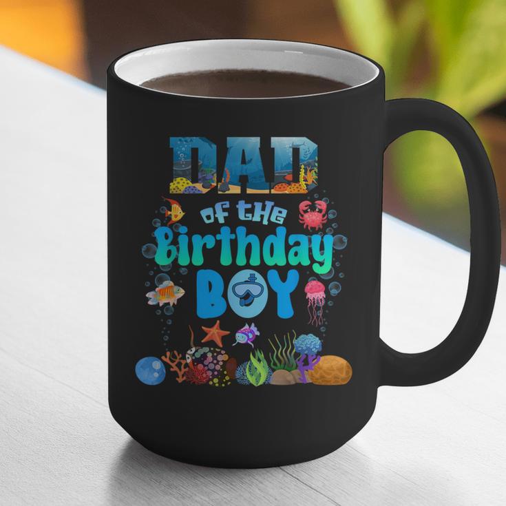 Dad Of The Birthday Boy Aquarium Sea Animals Matching Graphic Print Coffee Mug