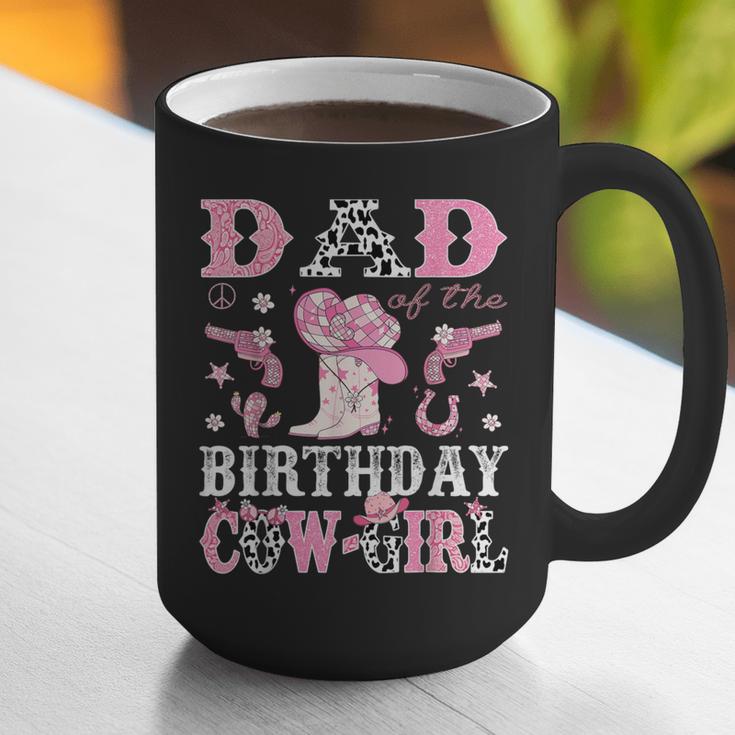 Dad Of The Birthday Cowgirl Pink Disco Rodeo Western Graphic Print Coffee Mug