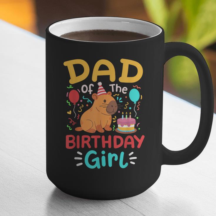 Dad Of The Birthday Girl Kids Cute Capybara Bday Family Graphic Print Coffee Mug