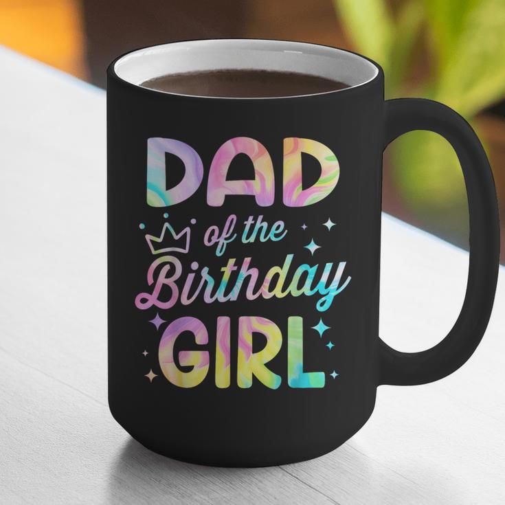 Dad Of The Birthday Girl Tie Dye Girl Bday Party Graphic Print Coffee Mug