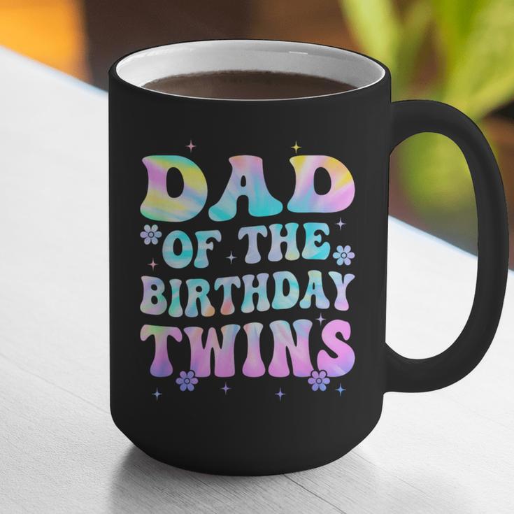 Dad Of The Birthday Twins Girls Kids Party Retro Bday Graphic Print Coffee Mug