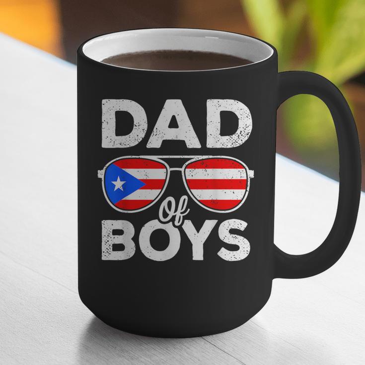 Dad Of Boys Fathers Day Retro Puerto Rico Flag Boricua Dad Graphic Print Coffee Mug