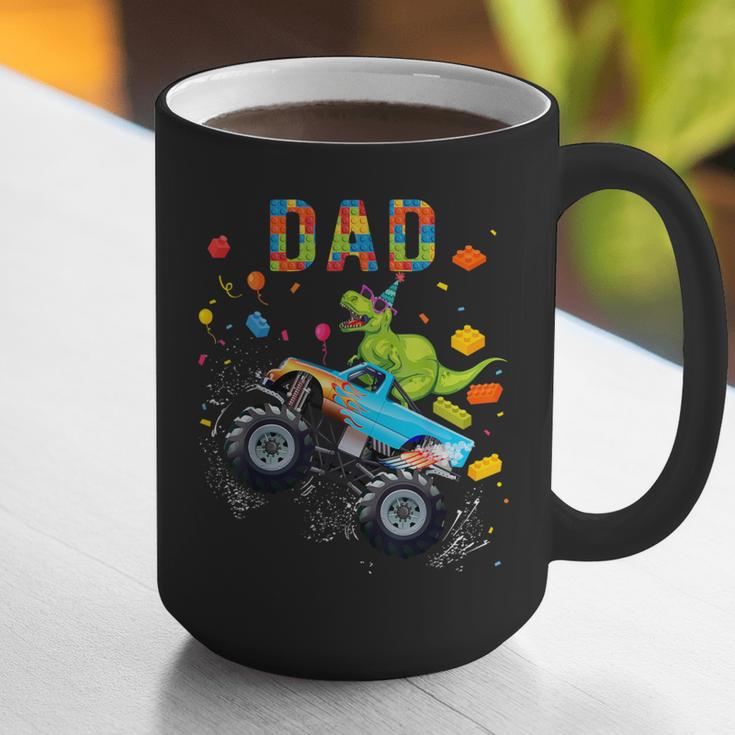 Dad Building Blocks Monster Truck Dinosaur Birthday Graphic Print Coffee Mug