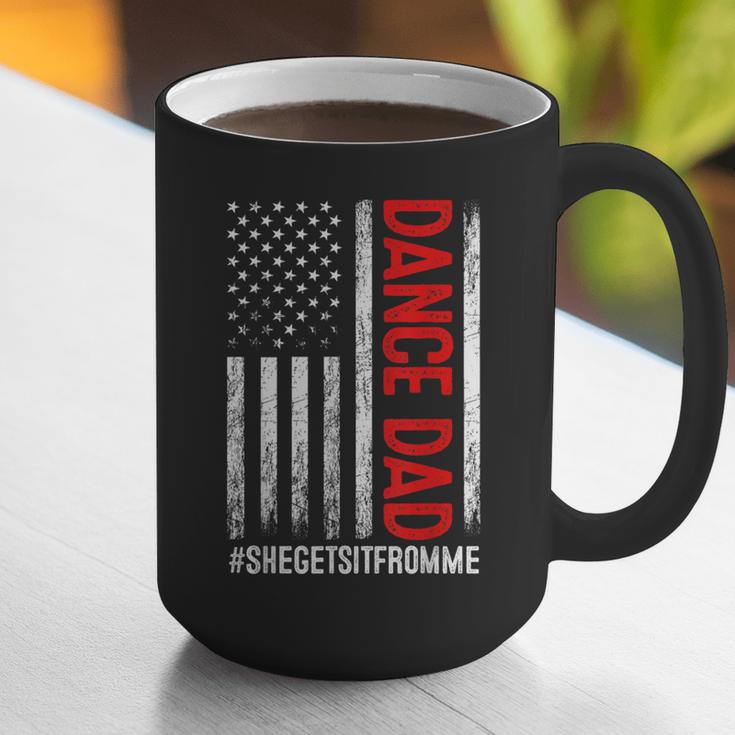 Dad Dance She Get It From Me Proud Dancer Dad USA Flag Men Graphic Print Coffee Mug