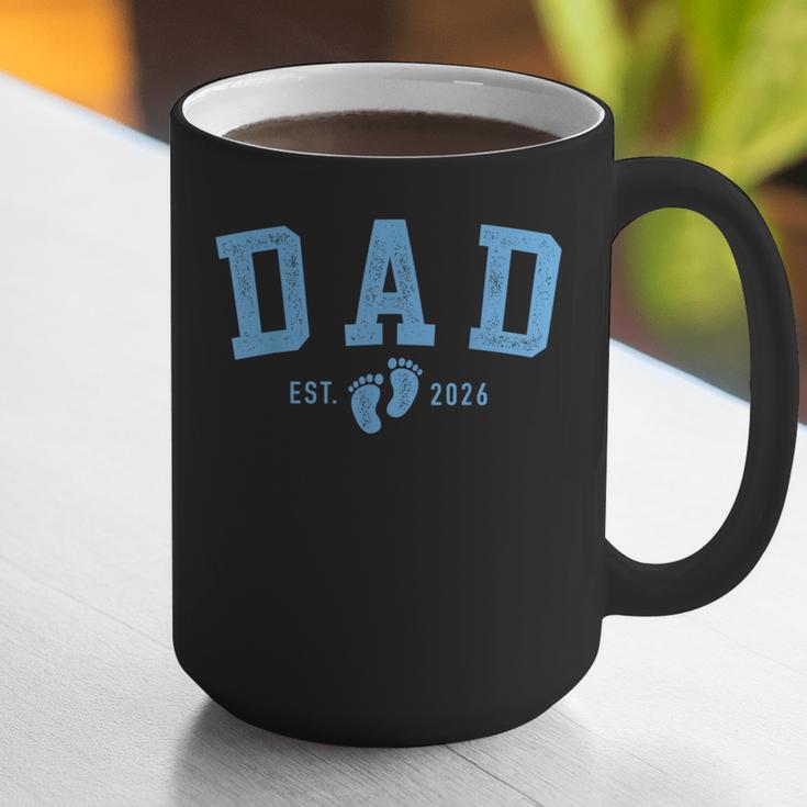Dad Est 2026 Blue Baby Feet First Time Boy Daddy Graphic Print Coffee Mug
