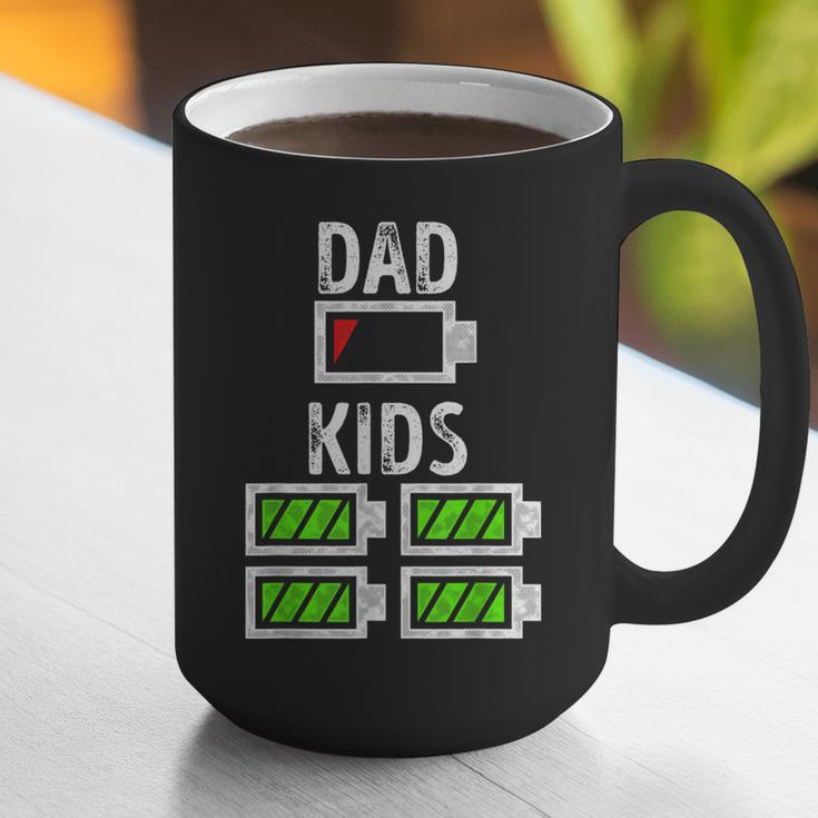 Dad Of Four Low Battery Father Of 4 Kids Dad Graphic Print Coffee Mug