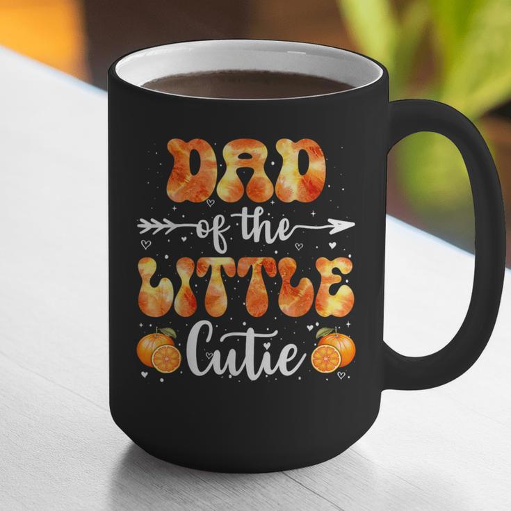Dad Little Cutie Baby Shower Orange 1st Birthday Party Graphic Print Coffee Mug