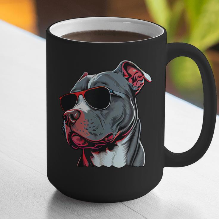 Dad Mom Cool Dog Sunglasses Pitbull Graphic Print Coffee Mug Dad Mom Cool Dog Sunglasses Pitbull Graphic Print Coffee Mug
