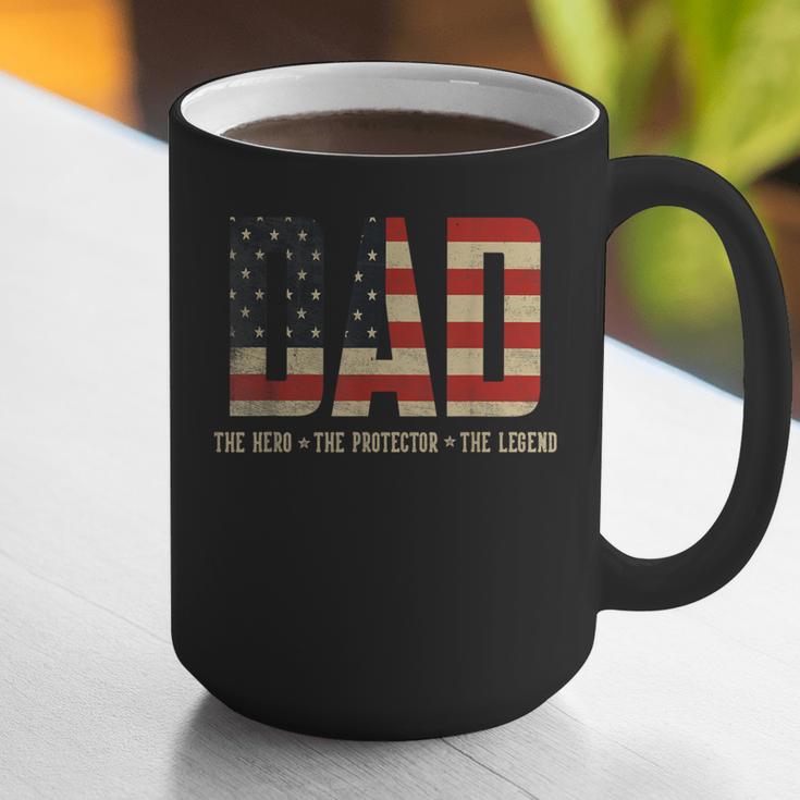 Dad Protector Hero Legend USA Flag Dad Father's Day Graphic Print Coffee Mug