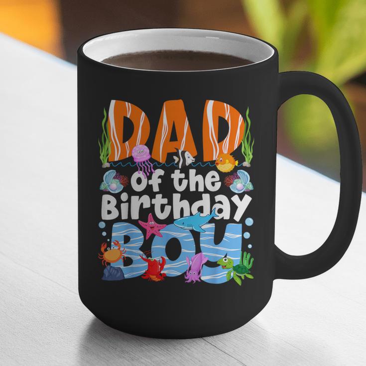Dad Under Sea Birthday Party Boys Ocean Sea Animals Themed Graphic Print Coffee Mug