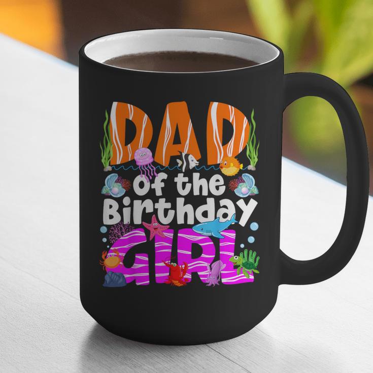 Dad Under Sea Birthday Party Girls Ocean Sea Animals Themed Graphic Print Coffee Mug