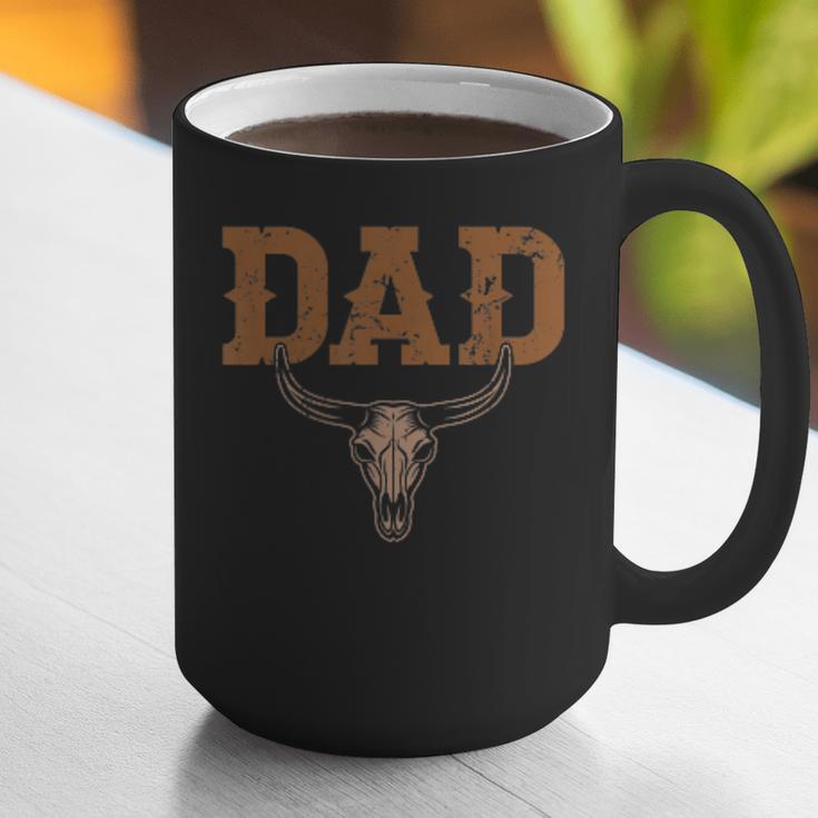 Dad Skull Fathers Day Shirt Western Rodeo Family Matching Graphic Print Coffee Mug