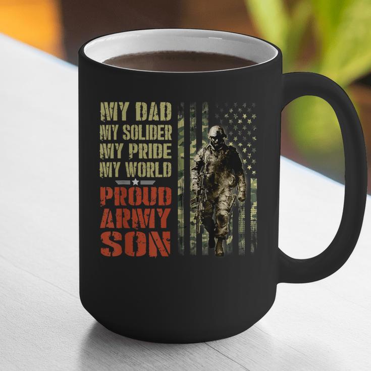 My Dad Is A Soldier Hero Proud Army Son US Military Graphic Print Coffee Mug