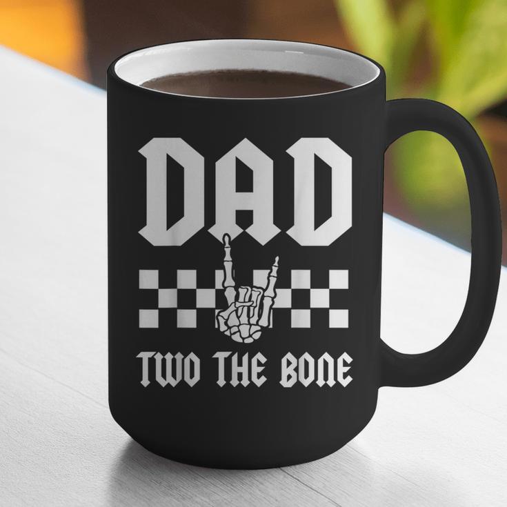 Dad Two The Bone Skeleton Hand 2nd Birthday Boy Girl Graphic Print Coffee Mug