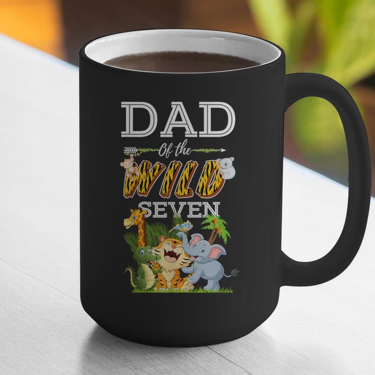Dad Of The Wild Seven Animal Safari 7th Birthday Party Graphic Print Coffee Mug Dad Of The Wild Seven Animal Safari 7th Birthday Party Graphic Print Coffee Mug