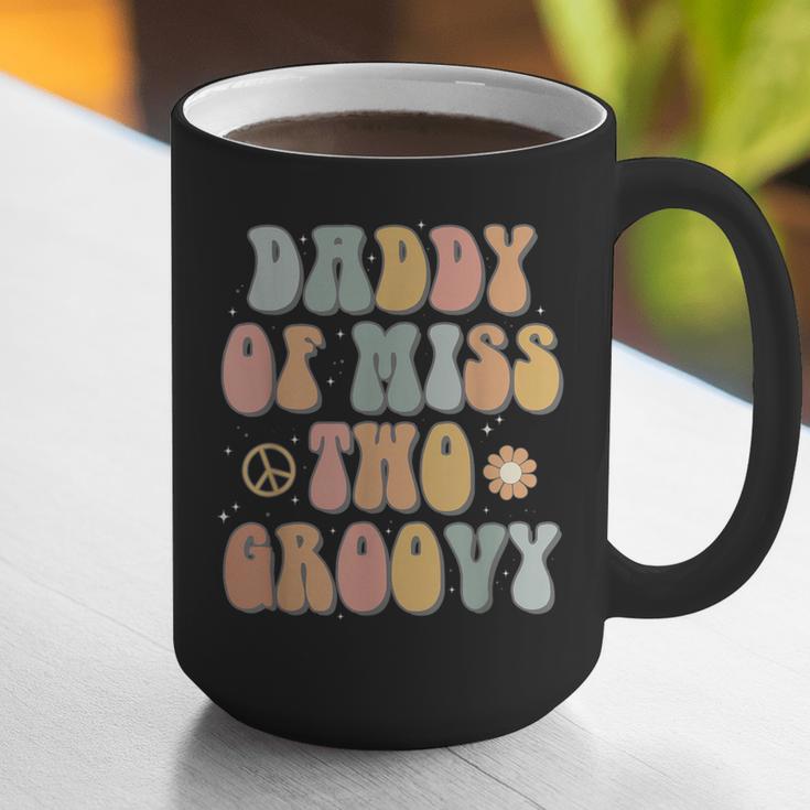 Daddy Dad Two Groovy Second Birthday Retro 2nd Bday Party Graphic Print Coffee Mug