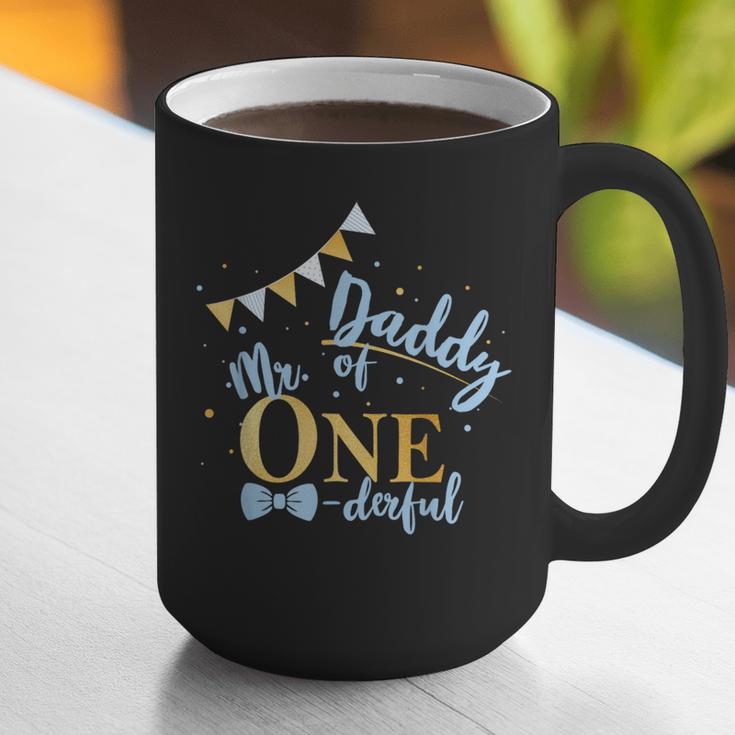 Daddy Of Mr One-Derful Party Blue-Gold Dad Boy 1st Birthday Graphic Print Coffee Mug