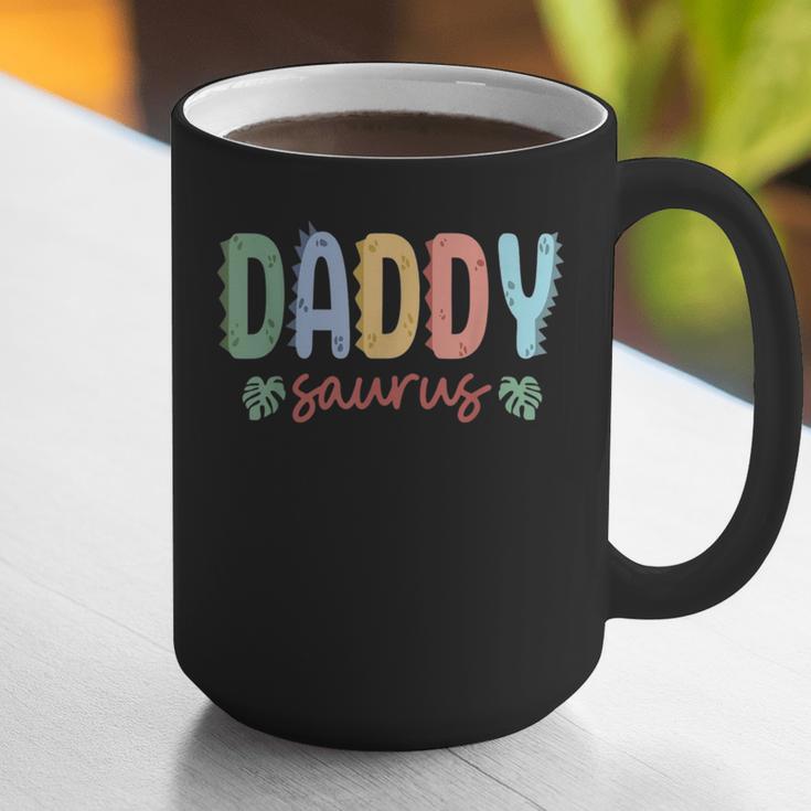 Daddy Saurus Dad Dinosaur Three Rex Birthday Boy Girl Family Graphic Print Coffee Mug