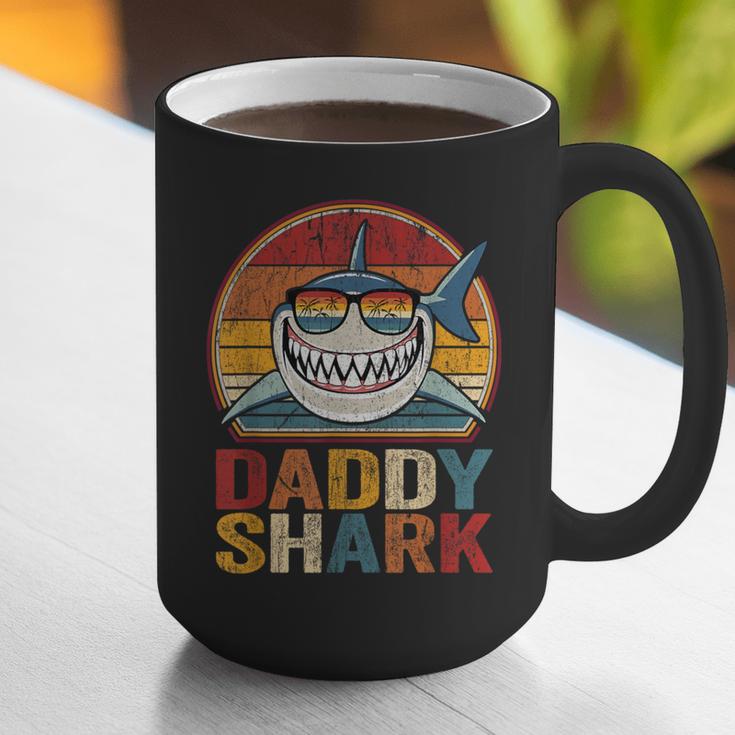 Daddy Shark Retro Shark Shirt Pajamas For Dad Dad Graphic Print Coffee Mug