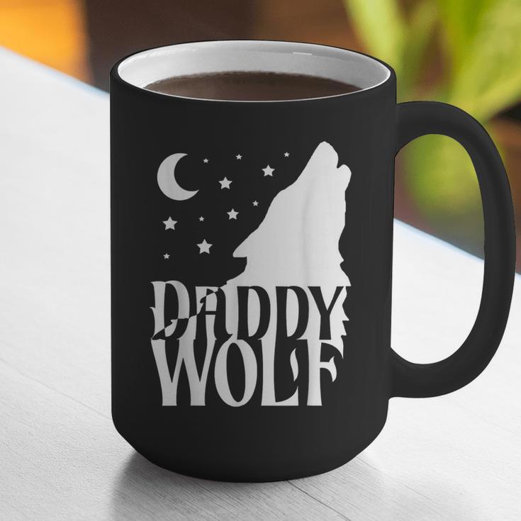 Daddy Wolf Matching Family Tribe Wolves Moon Graphic Print Coffee Mug