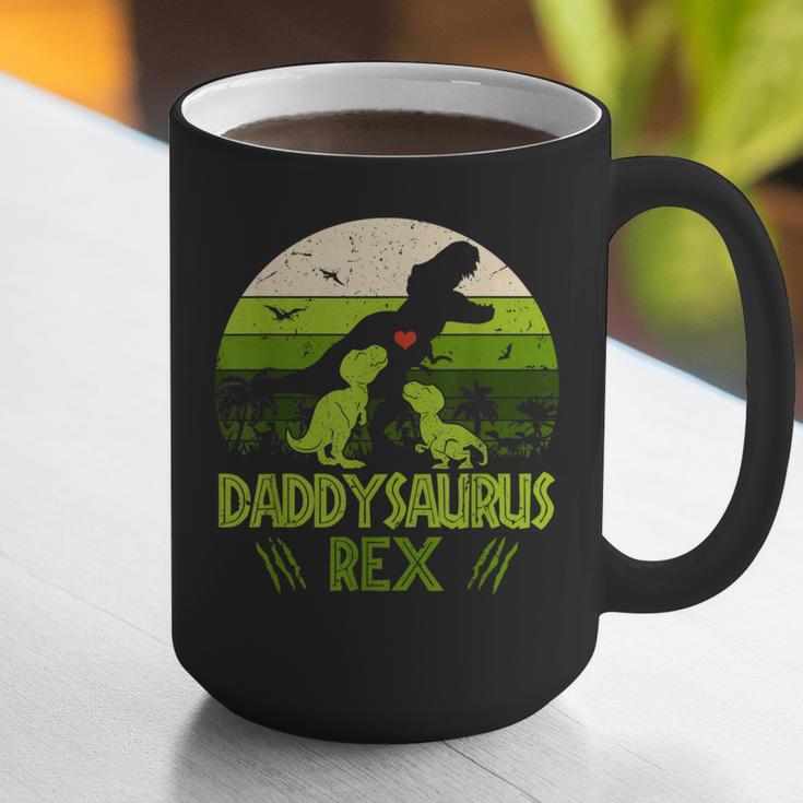 Daddysaurus Rex 2 Kids Sunset Tshirt For Fathers Day Graphic Print Coffee Mug