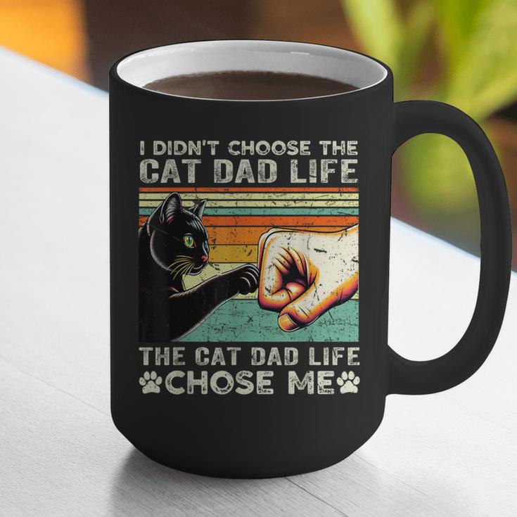 I Didn't Choose The Cat Dad Life Funny Cat Lovers Vintage Graphic Print Coffee Mug