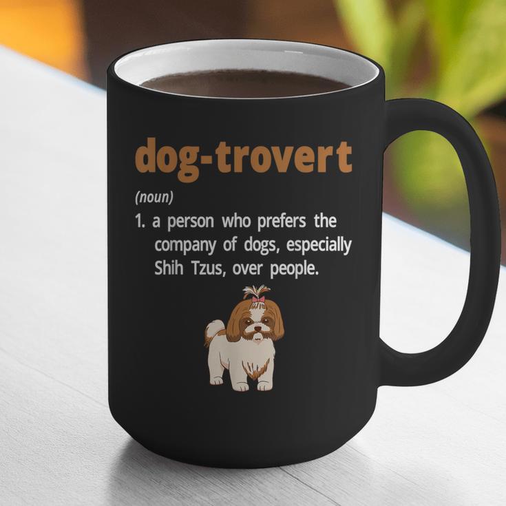 Dog-Trovert Shih Tzu Humor Definition Introvert Graphic Print Coffee Mug Dog-Trovert Shih Tzu Humor Definition Introvert Graphic Print Coffee Mug