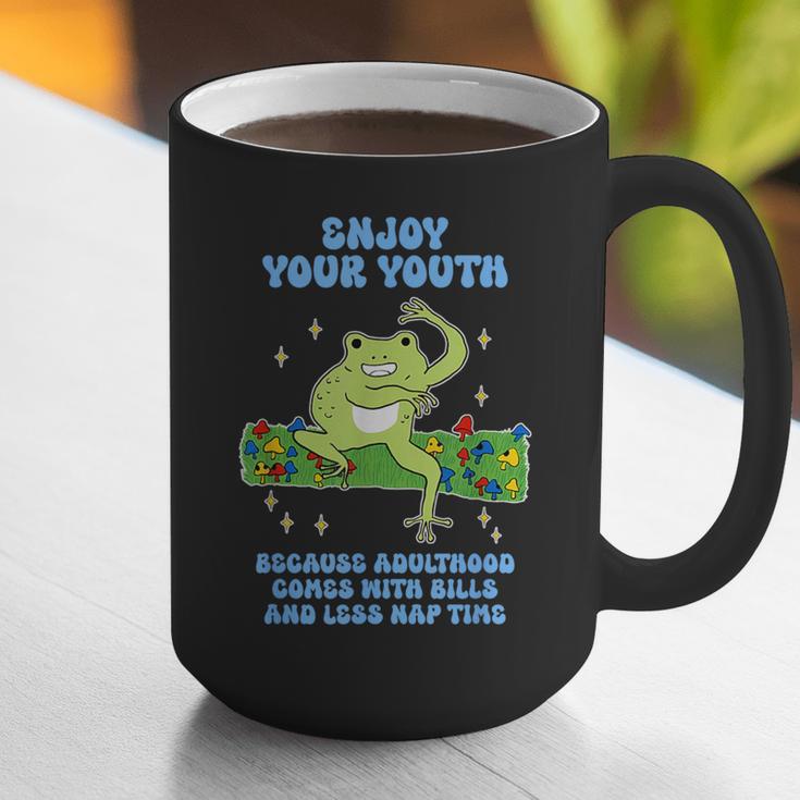 Enjoy Adulthood Comes With Bills Nostalgia Regret Graphic Print Coffee Mug