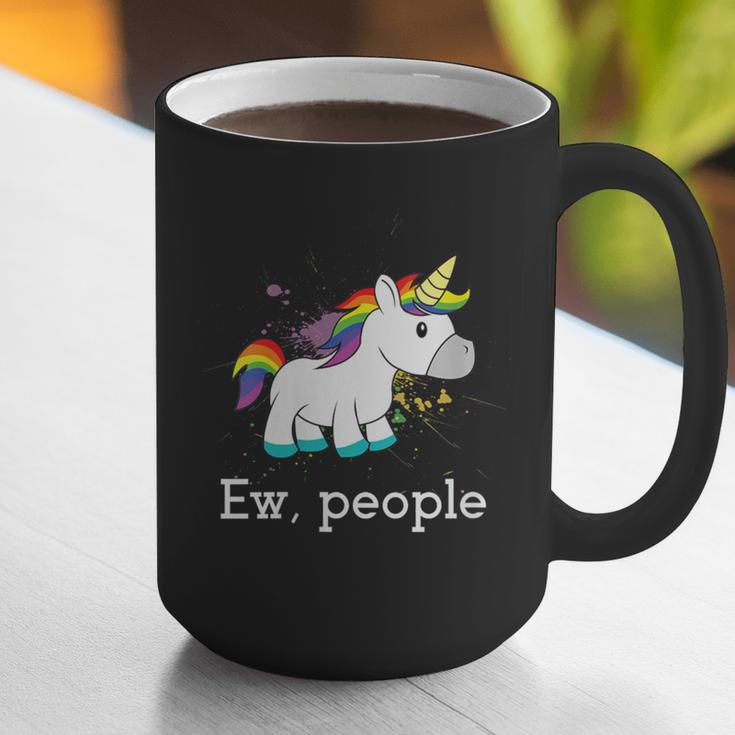 Ew People Unicorn Lover Introvert Rainbow Unicorn Graphic Print Coffee Mug