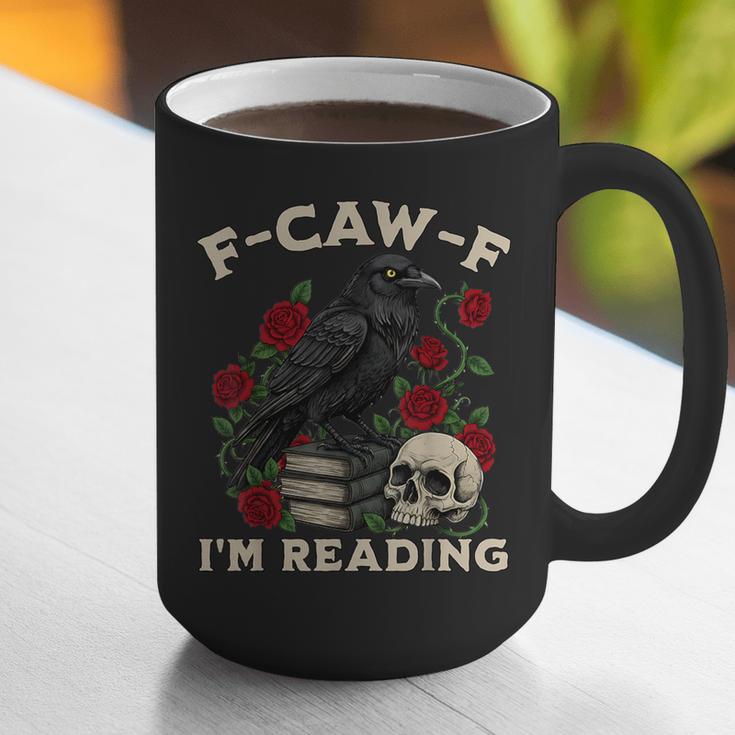 F-CAW-F I'm Reading Crow Book Lover Introvert Meme Graphic Print Coffee Mug