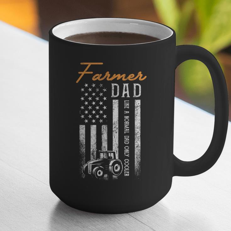 Farmer Dad Like A Normal Dad Only Cooler USA Flag Farming Graphic Print Coffee Mug