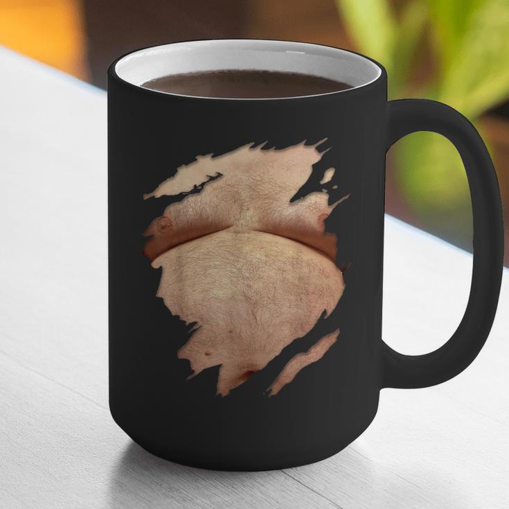 Fat Hairy Guy Big Stomach & Man Boobs Fat Dad BOD Graphic Print Coffee Mug