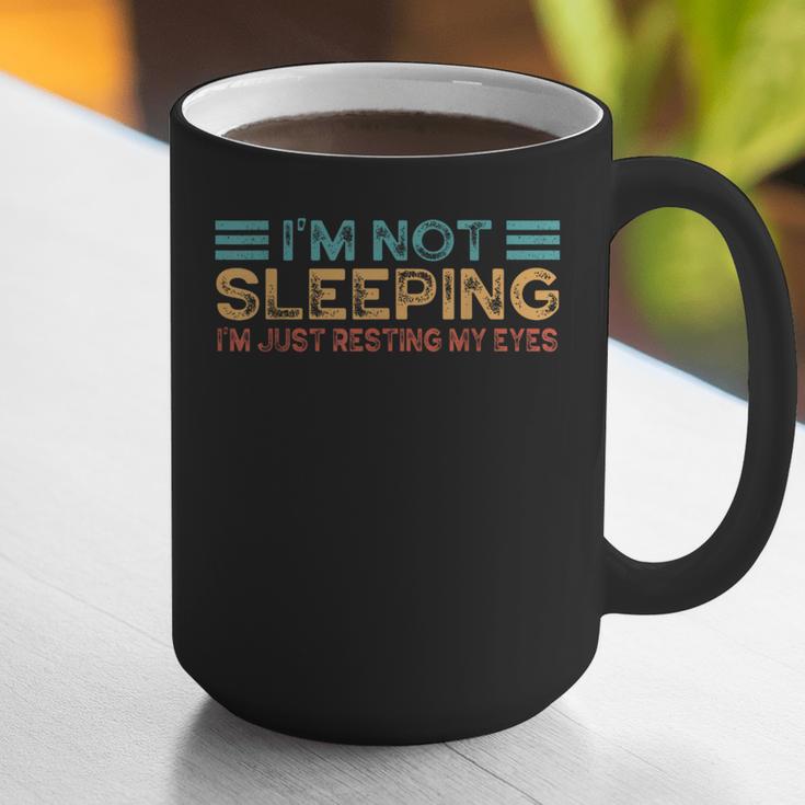 Fathers Dad Joke I'm Not Sleeping I'm Just Resting My Eyes Graphic Print Coffee Mug
