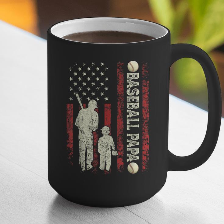 Father's Day Baseball Papa USA Flag Dad Men Baseball Graphic Print Coffee Mug