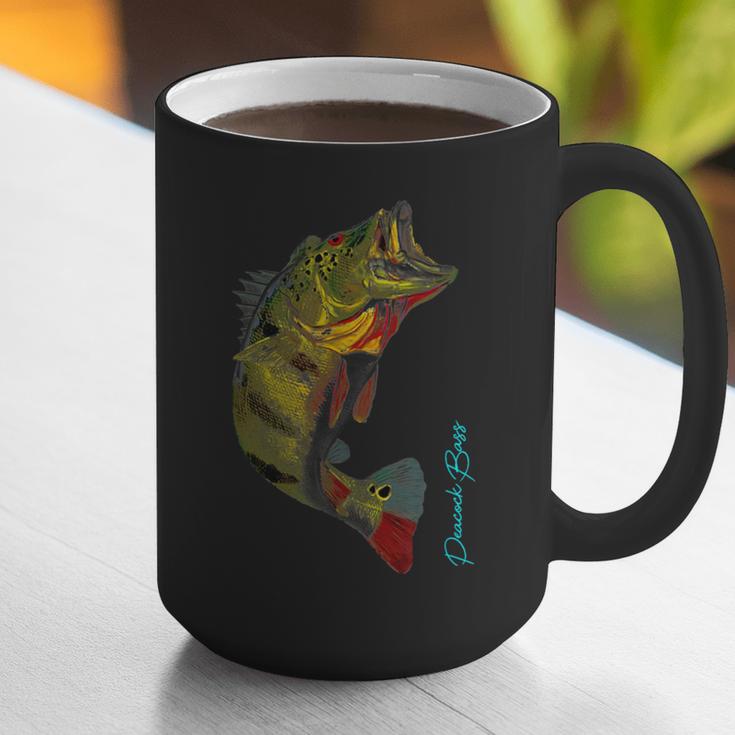 Fishing Shirts PEACOCK BASS Fishing Art Shirt For Dad Graphic Print Coffee Mug