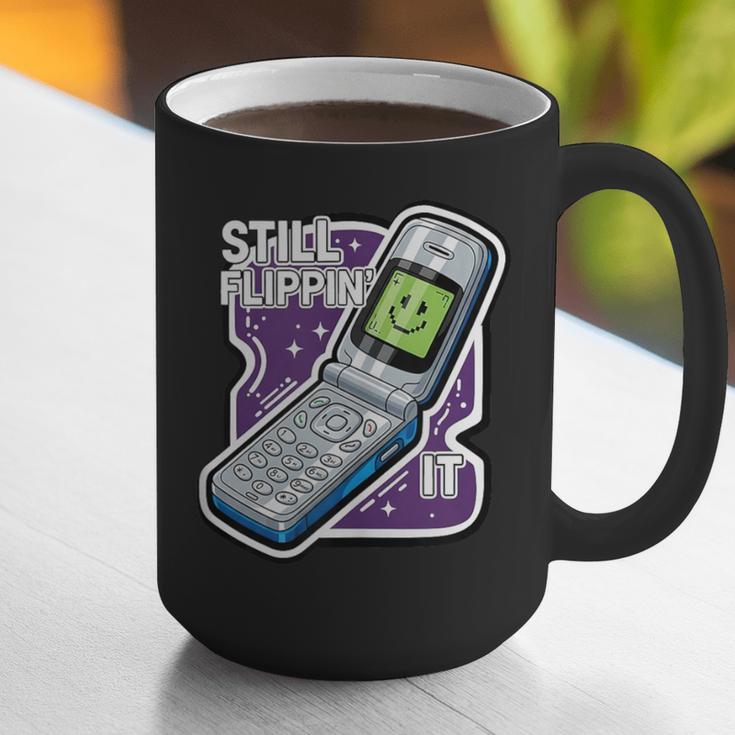 Still Flippin' It Retro Flip Phone 90s Y2K Nostalgia Graphic Print Coffee Mug