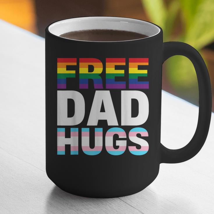 Free Dad Hugs Pride Flag Month LGBTQ Transgender Support Graphic Print Coffee Mug Free Dad Hugs Pride Flag Month LGBTQ Transgender Support Graphic Print Coffee Mug