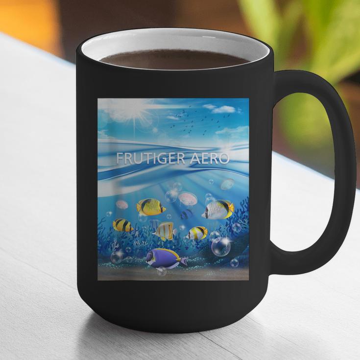Frutiger Aero Aesthetic Tech Ocean Underwater Fishes Graphic Print Coffee Mug