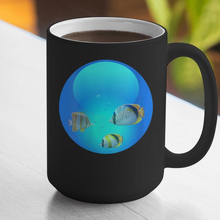 Frutiger Aero Aesthetic Tech Orb Fishes Graphic Print Coffee Mug