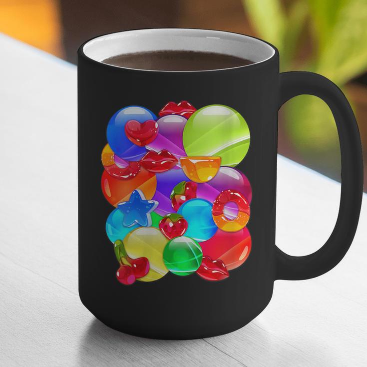 Frutiger Aero Aesthetic Tech Orb Pattern Heart Cherry Lips Graphic Print Coffee Mug