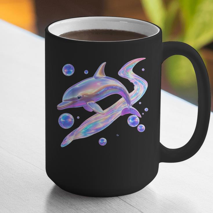 Frutiger Aero Y2K Chrome Dolphin Graphic Print Coffee Mug