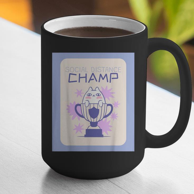 Fun Cute Introvert Cat Character Trophy For Men Women Graphic Print Coffee Mug